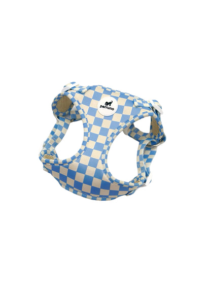 Harness & Leash Set - Baby Blue Checkers